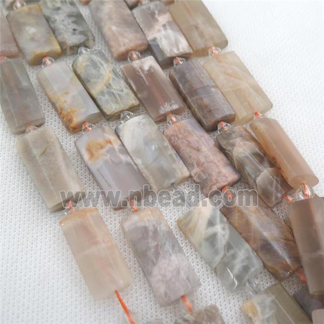 MoonStone Beads, faceted rectangle, B-grade