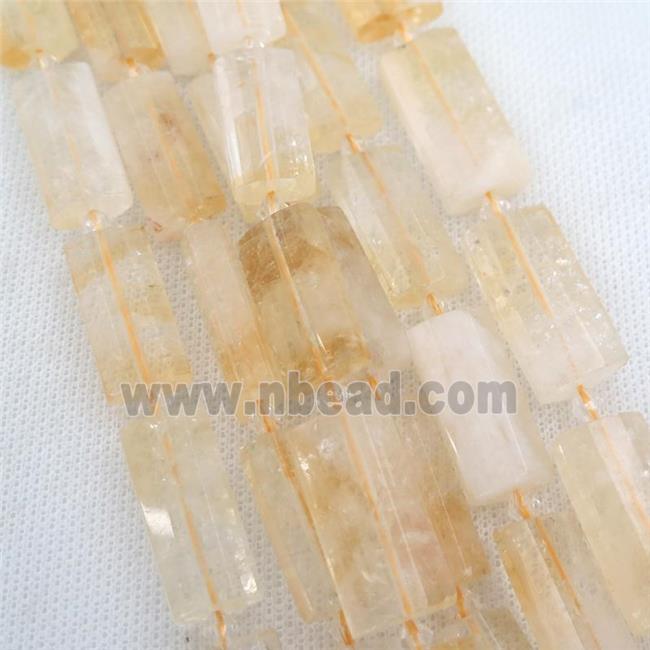 Citrine Beads, faceted rectangle