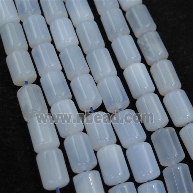 blue Chalcedony cylinder beads