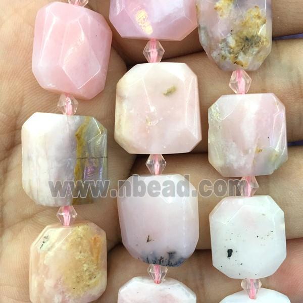 pink Opal square Beads