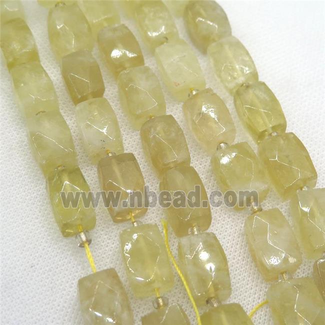 Lemon Quartz Beads, faceted Cuboid