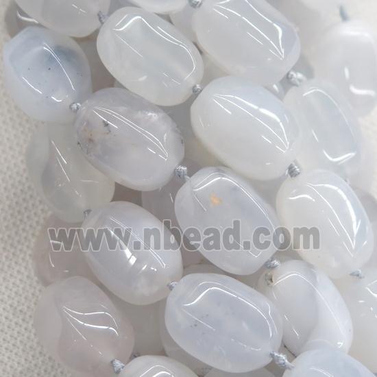 lt.blue Chalcedony Agate oval beads