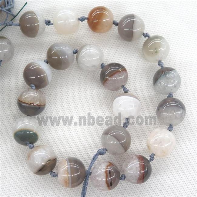 gray Agate druzy beads, round
