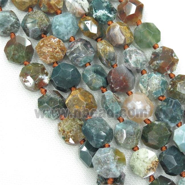 Ocean Agate beads, faceted freeform