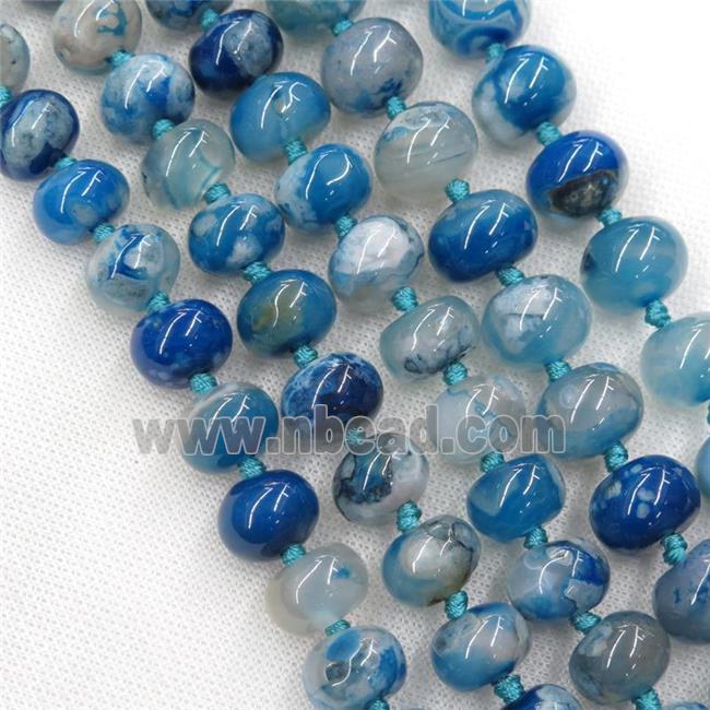 blue Cherry blossom Agate rondelle beads