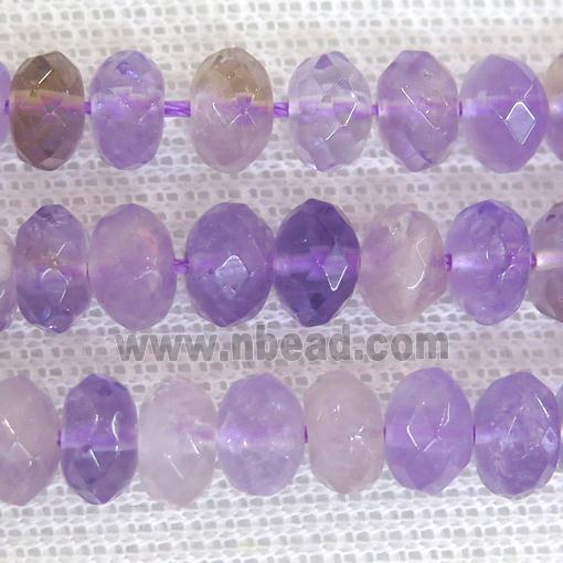 purple Ametrine beads, faceted rondelle