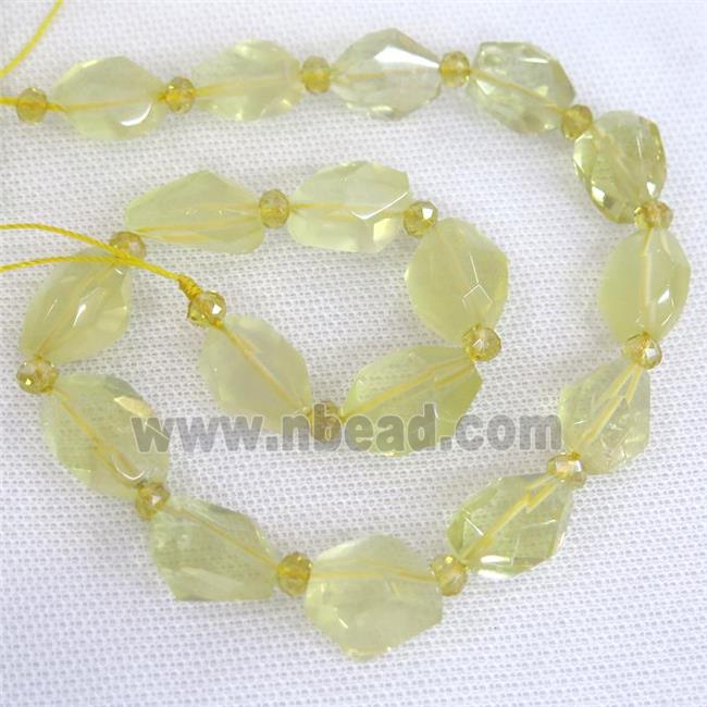 Lemon Quartz Beads, freeform