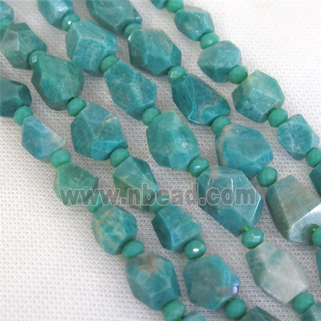 green Russian Amazonite Irregular Nugget Beads