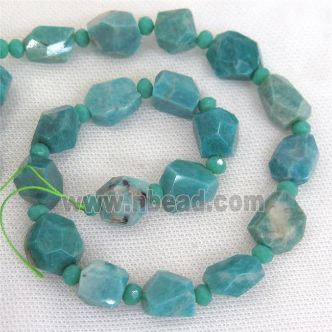 green Russian Amazonite Irregular Nugget Beads