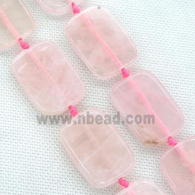 Rose Quartz Beads, rectangle