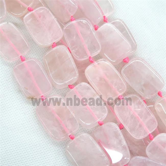 Rose Quartz Beads, rectangle