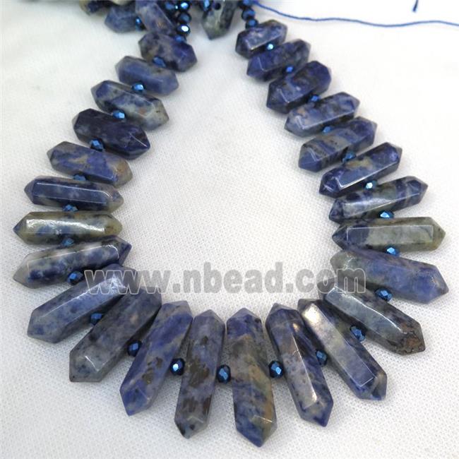 blue Sodalite bullet beads