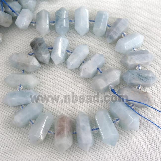 blue Aquamarine bullet beads