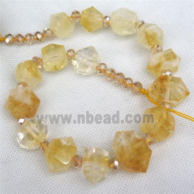 yellow Citrine bulet beads