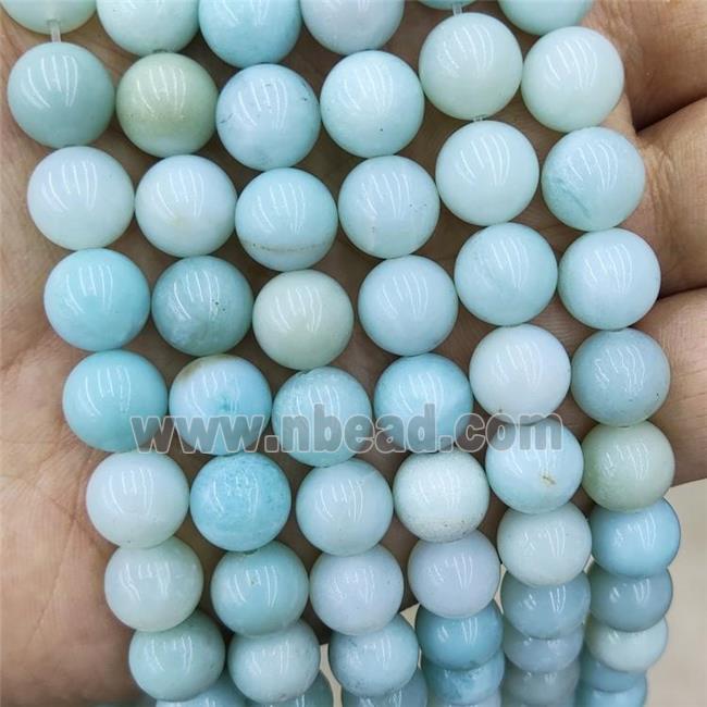 round Amazonite Beads, blue