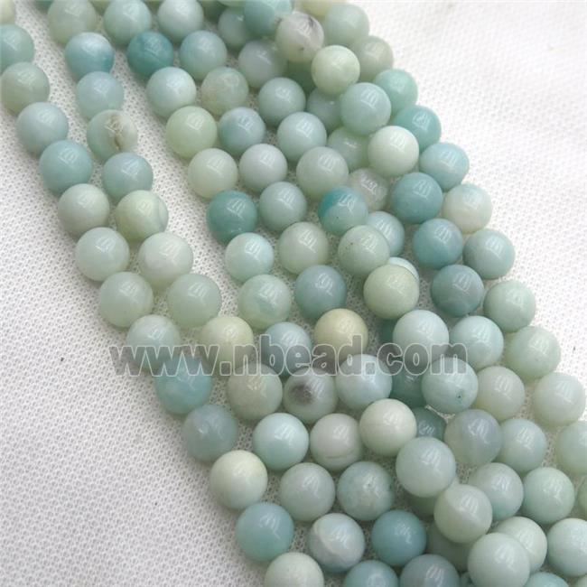 round Amazonite Beads, blue