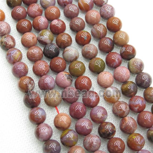 red Portuguese Agate Beads, round