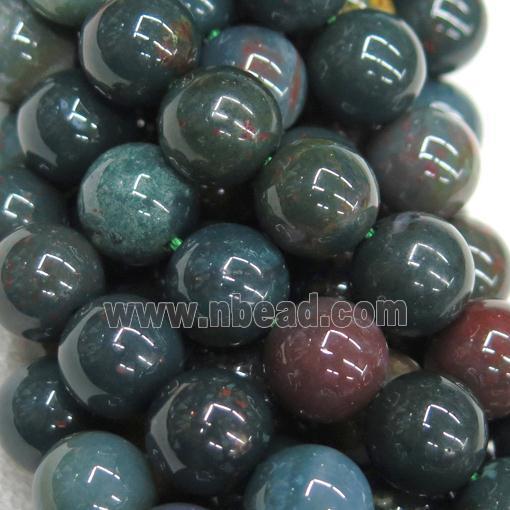 green Indian BloodStone Beads, round