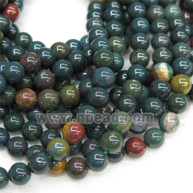 green Indian BloodStone Beads, round