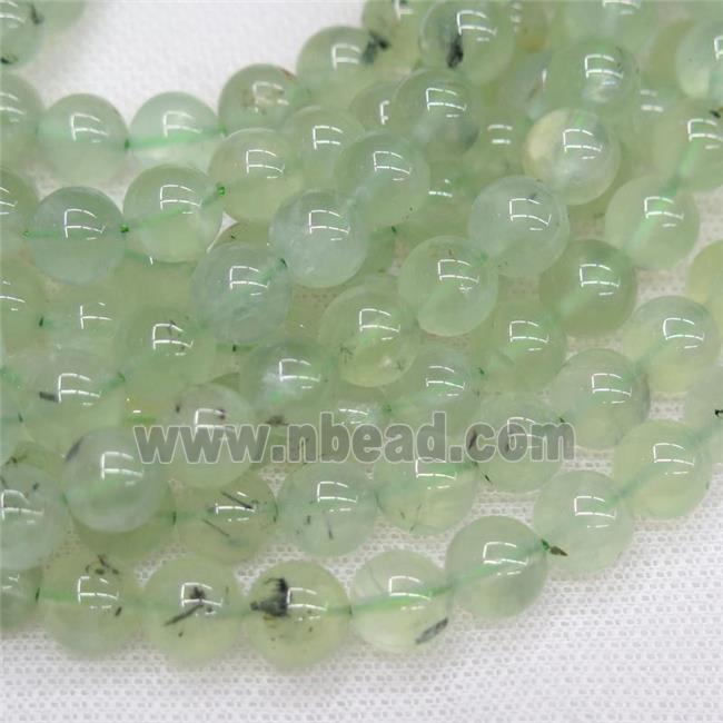 green Prehnite Beads, round