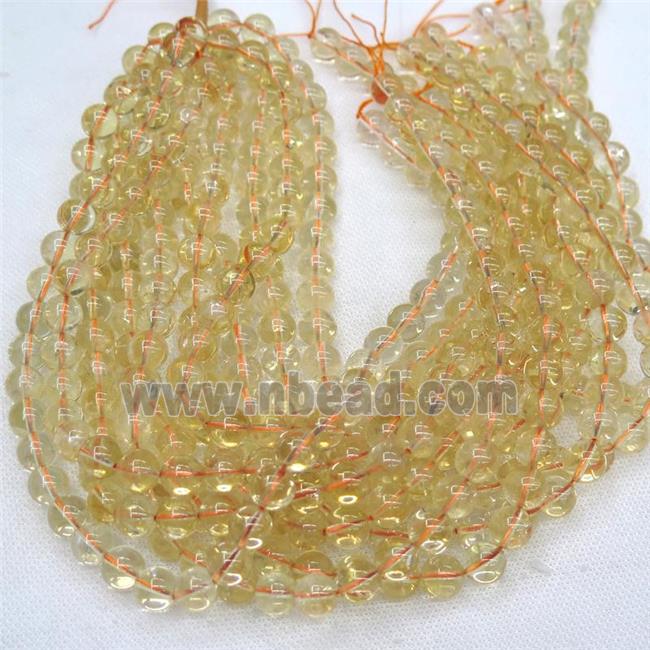 round yellow Citrine Beads