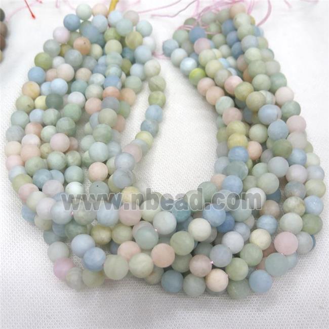 round matte Morganite Beads