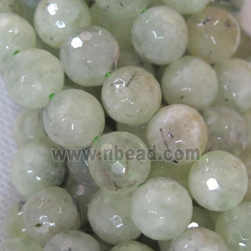 round faceted Prehnite Beads