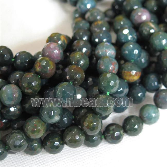 faceted round Indian BloodStone Beads
