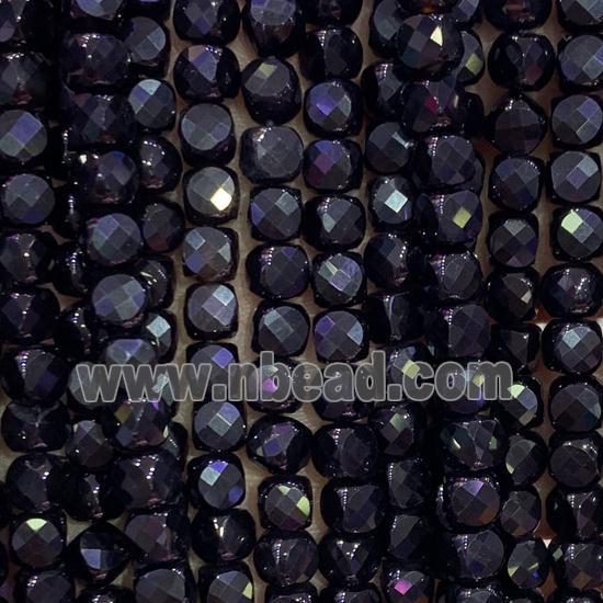 black Onyx Agate Beads, faceted cube