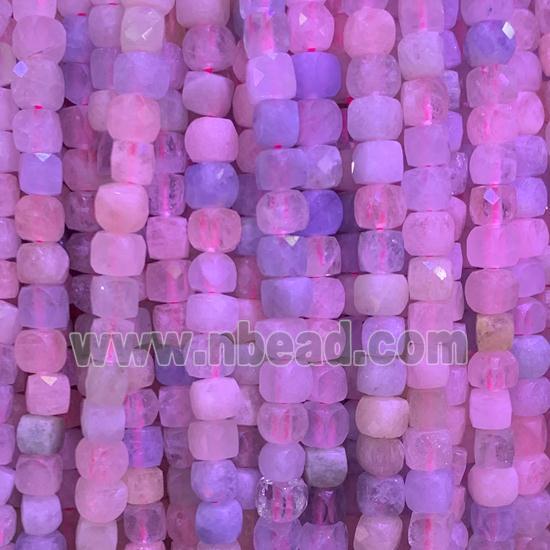 pink Morganite Beads, faceted cube