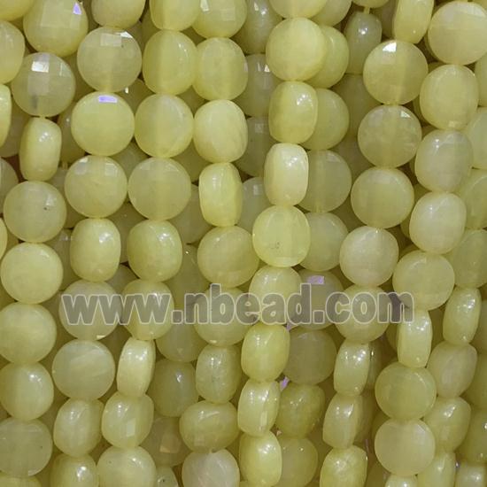 yello Chalcedony Beads, faceted circle
