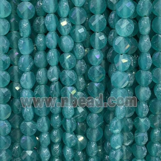 green Amazonite Beads, faceted circle