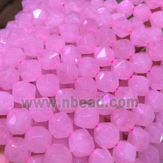 Rose Quartz Beads, star-cutting