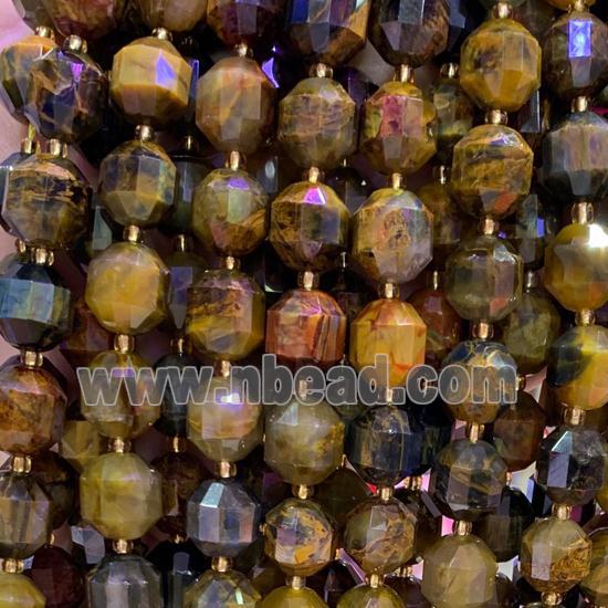 Tiger bullet beads, faceted