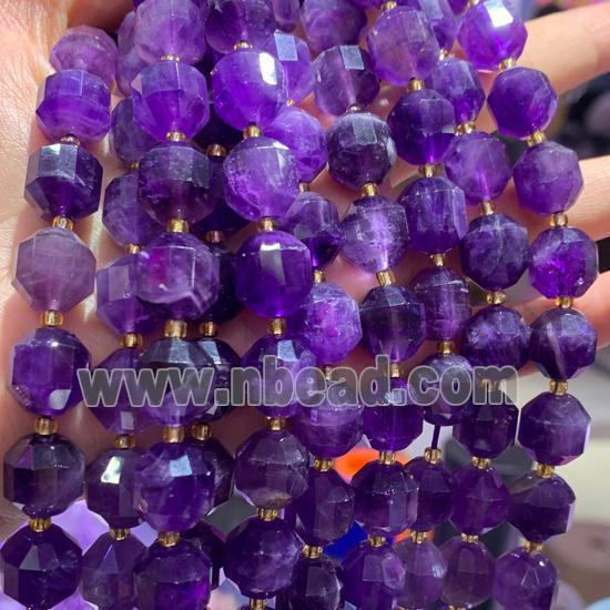 purple Amethyst bullet beads, faceted