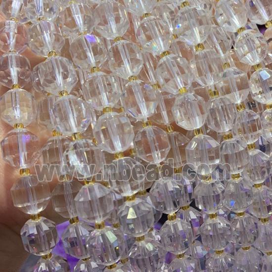 Clear Quartz Crystal Beads, faceted bullet