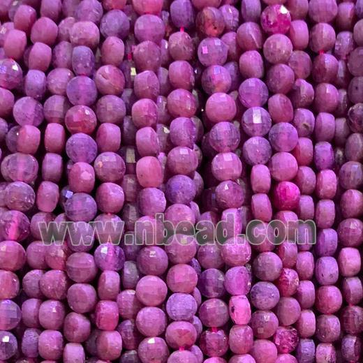 natural Ruby Beads, faceted circle