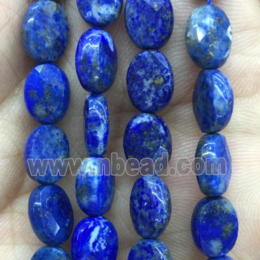 blue Lapis Lazuli Beads, faceted oval