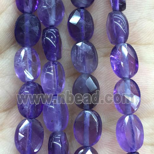 purple Amethyst Beads, faceted oval