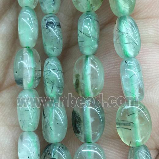 green Prehnite oval beads
