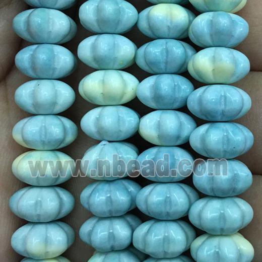 dichromatic blue Alashan Agate Beads, pumpkin