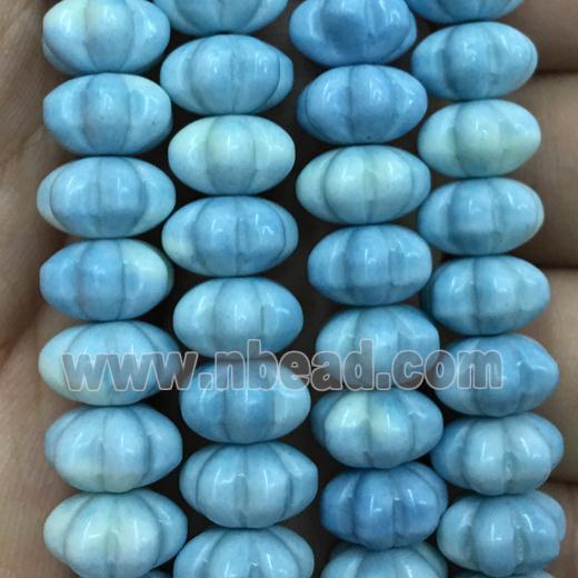 dichromatic Alashan Agate Beads, pumpkin, blue