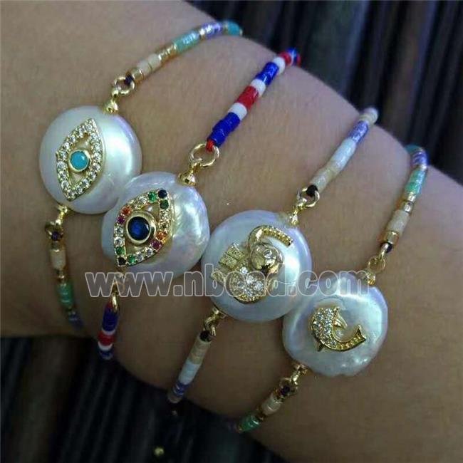 pearl bracelet with zircon