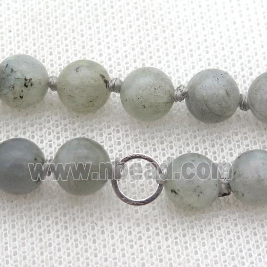Labradorite mala chain for necklace with knot