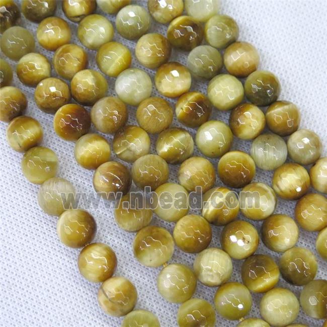 faceted round golden Tiger eye stone beads