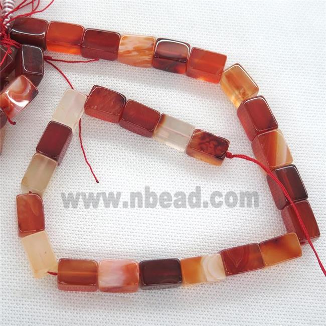 red agate Cuboid beads