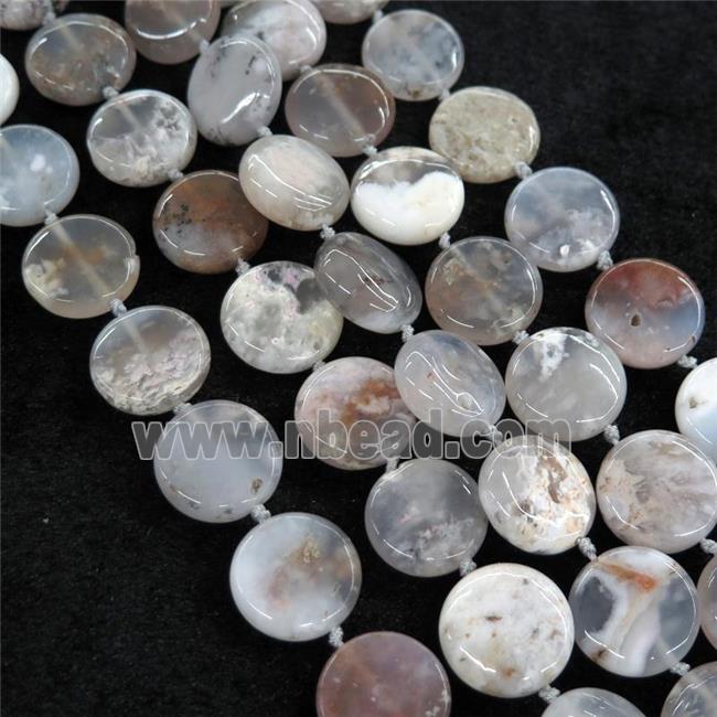 blue Chalcedony circle coin beads