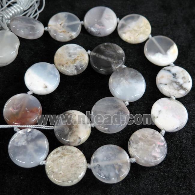 blue Chalcedony circle coin beads