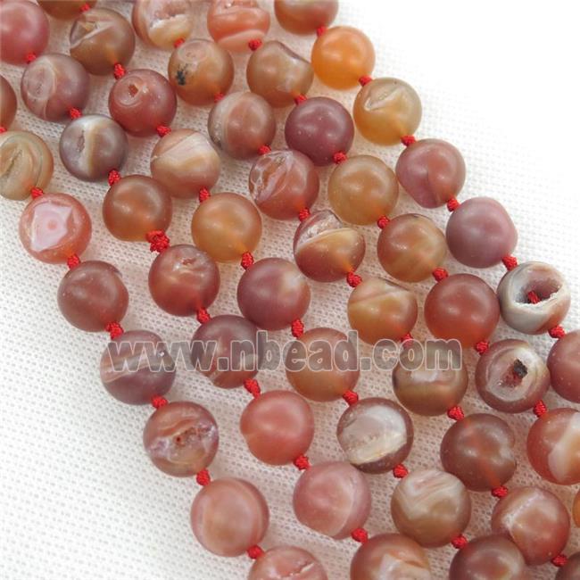 round red Agate Druzy beads