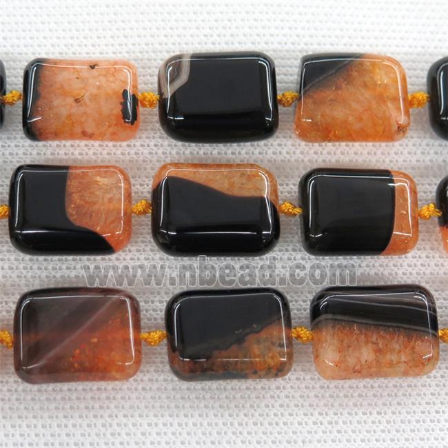 orange Druzy Agate rectangle beads